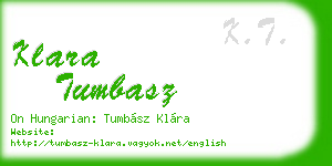 klara tumbasz business card